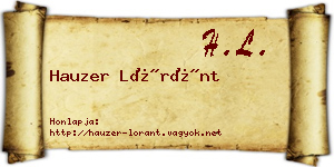 Hauzer Lóránt névjegykártya