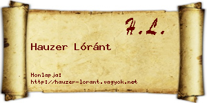 Hauzer Lóránt névjegykártya
